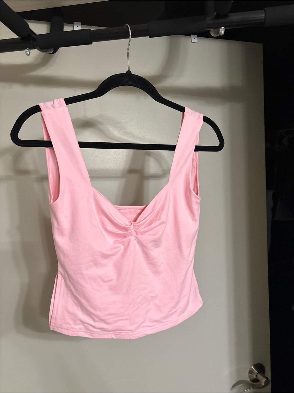 Pink Ruched Front Women's Tank Top
